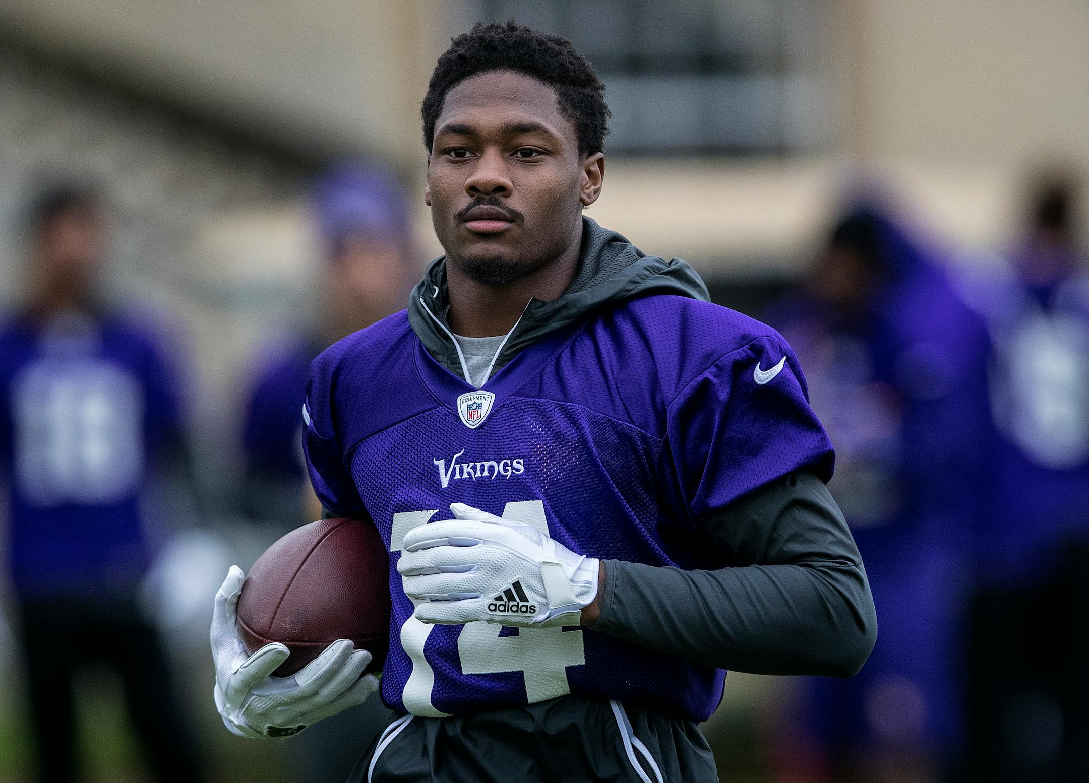 Minnesota Vikings receiver Stefon Diggs (14) caught a pass during practice at Syon House outside of London in preparation for a game vs. the Cleveland Browns. ] CARLOS GONZALEZ � cgonzalez@startribune.com - October 26, 2017, London, England, UK, NFL, Minnesota Vikings vs. Cleveland Browns, Practice at Syon House