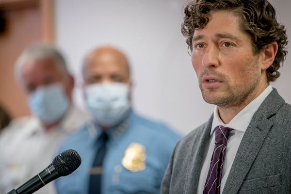 Mayor Jacob Frey speaks during a news conference Thursday, May 28, 2020 in Minneapolis.