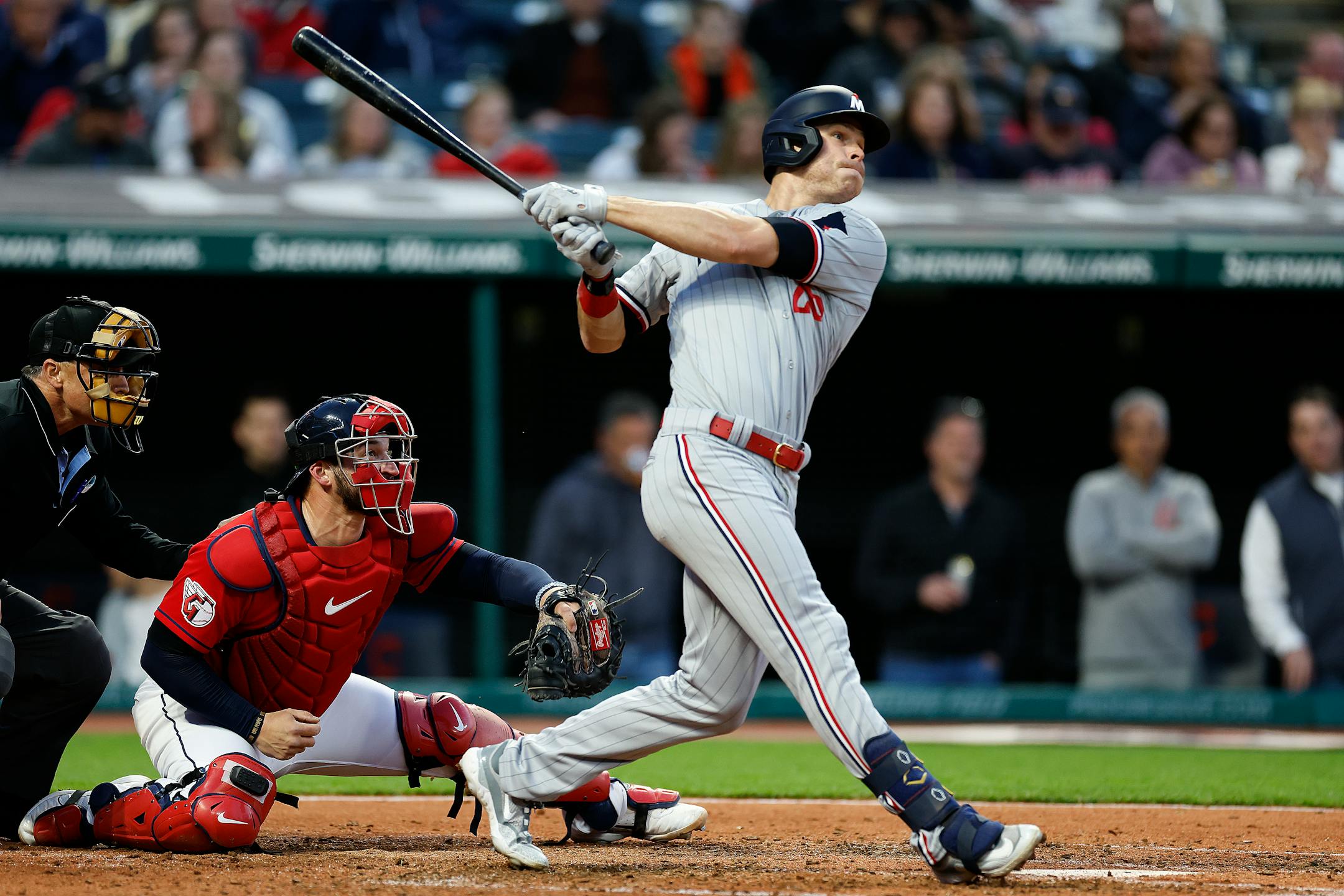 Max Kepler hit a two-run home run off Cleveland starting pitcher Peyton Battenfield during the sixth inning Friday
