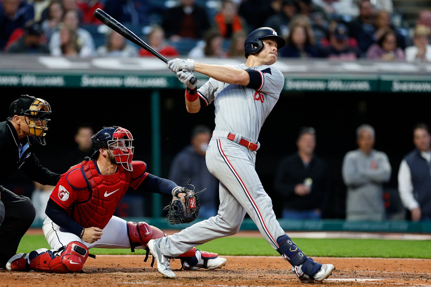 Max Kepler hit a two-run home run off Cleveland starting pitcher Peyton Battenfield during the sixth inning Friday