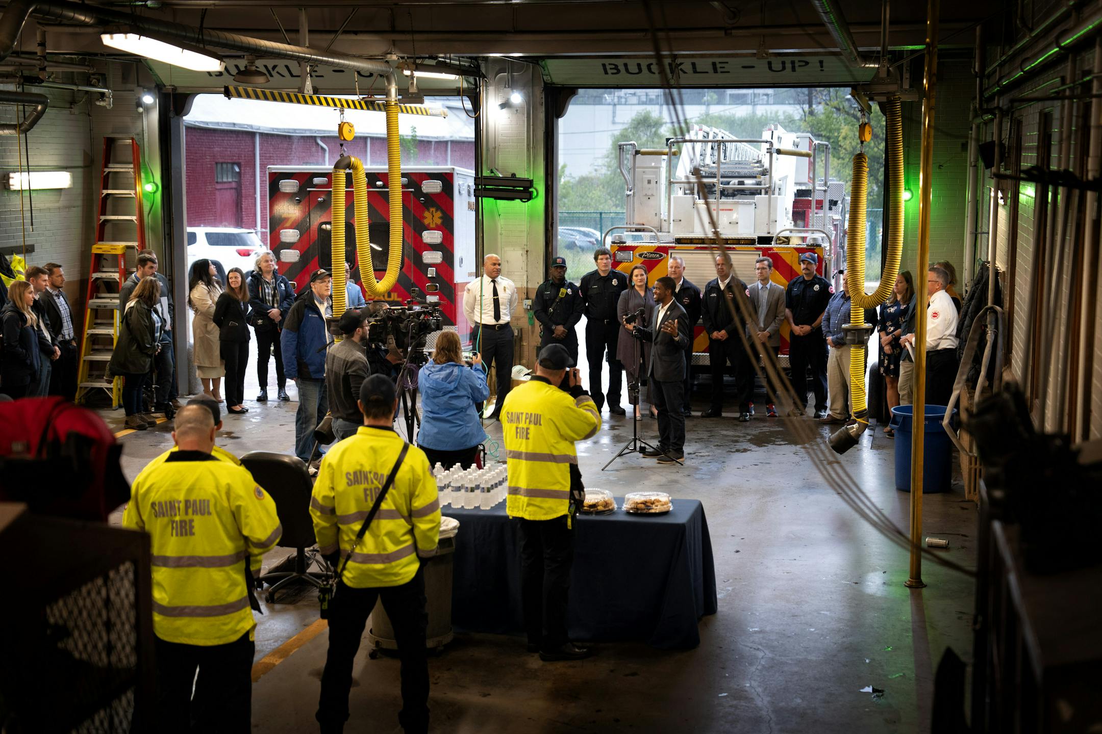 St. Paul Mayor Melvin Carter spoke about what the new station will mean to the city's residents as he spoke in the old station 7.