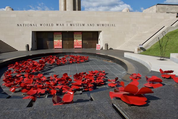The 117 steel poppies outside the National World War I Museum in Kansas City each represent 1,000 Americans who died in the war.
