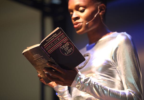 Performer Okwui Okpokwasili read from "Tides of Lust" by Samuel R. Delany during rehearsal. ] (KYNDELL HARKNESS/STAR TRIBUNE) kyndell.harkness@startri
