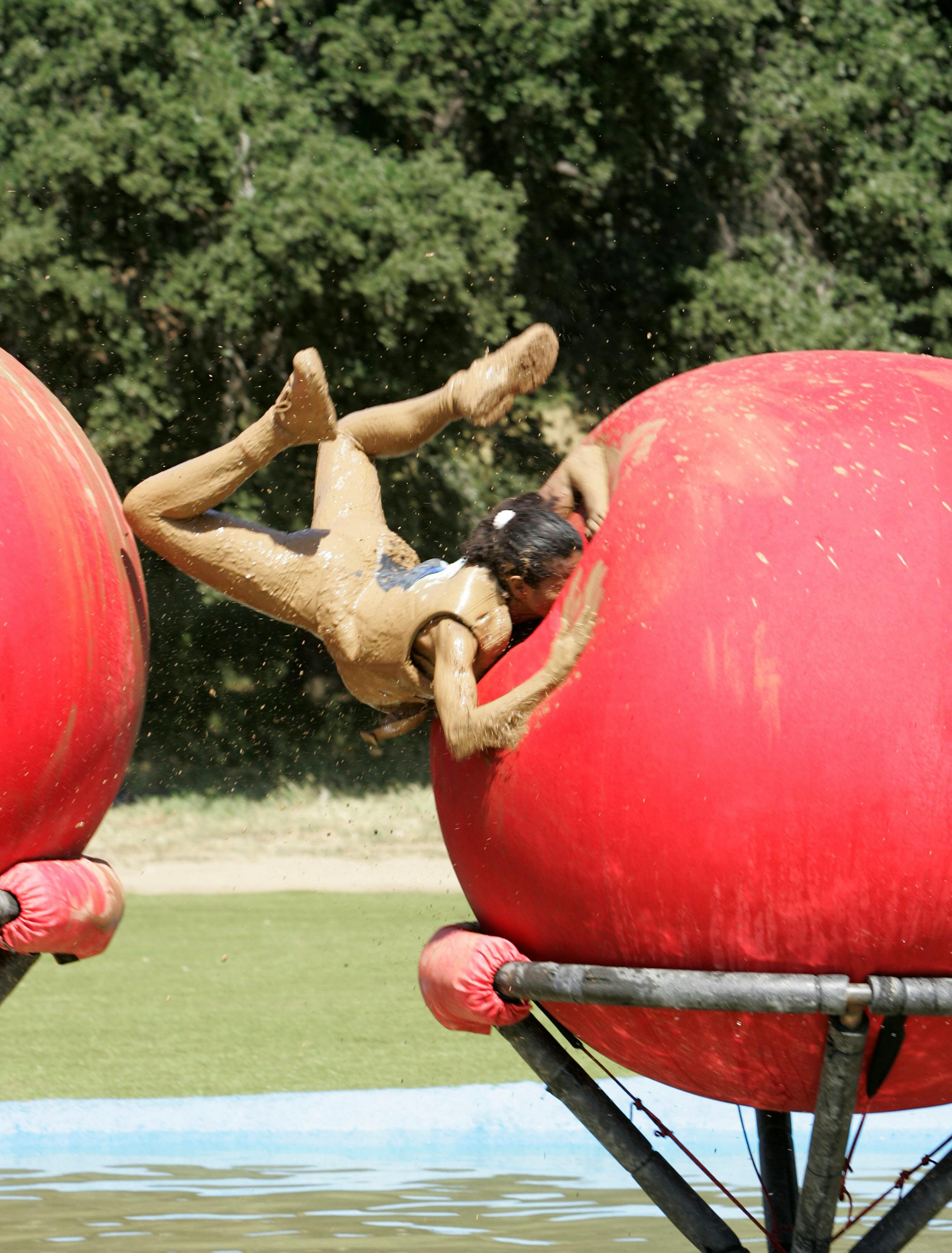 Slippery Stairs, Foamy Killer Surf, Launch Pads, Big Balls, Dreadmill Door Jam and Sweeper Sack are among the over-the-top obstacles included in this week's episode of "Wipeout," the wildest series on television featuring the world's largest obstacle course.
