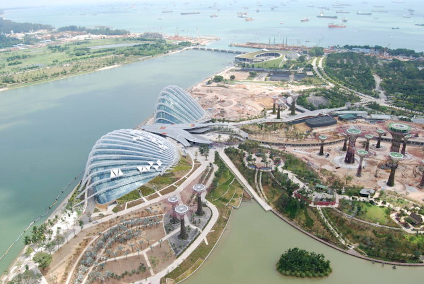 This is the view of part of the city and bay from the Marina Sands Bay Hotel. (Aren't those a lot of ships?)