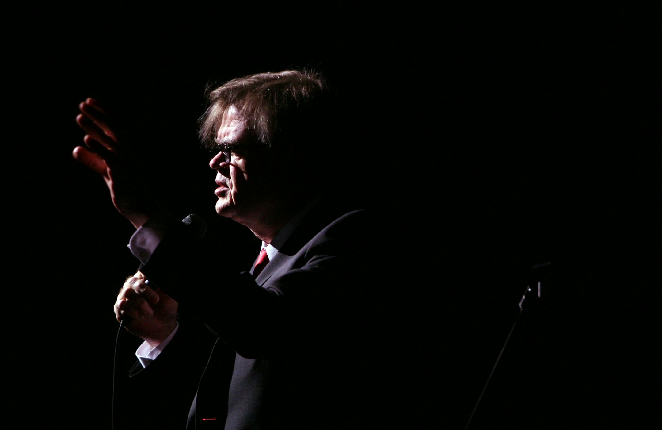 Garrison Keillor performed his Lake Wobegon monologue during the live recording of A Prairie Home Companion.