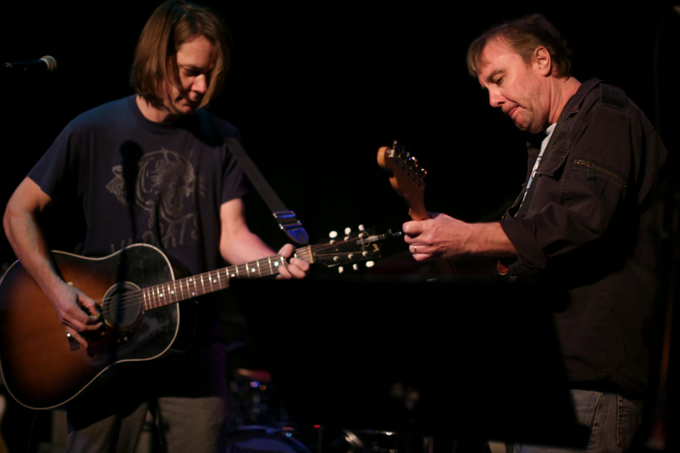 Dave Pirner, left, and Dan Murphy of Soul Asylum played a couple of cuts from their forthcoming album at the Kill Kancer benefit June 17, 2012 at the Cedar Cultural Center in Minneapolis, Minn. The gig was a benefit for the Karl Fund, in memory of Soul Asylum bassist Karl Mueller.