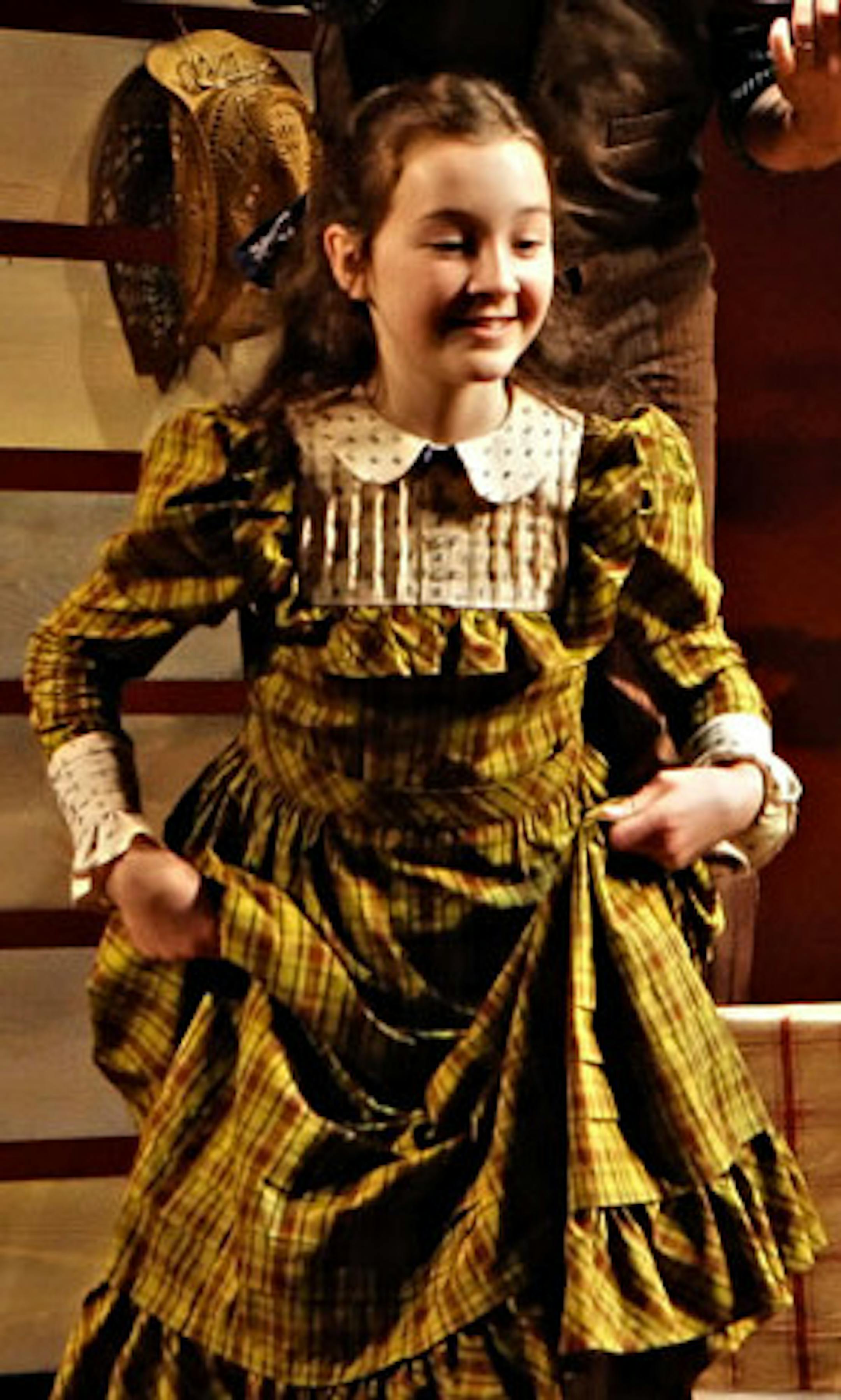 Kara Lindsay (Laura Ingalls), Steve Blanchard (Charles ìPaî Ingalls), Maeve Moynihan (Carrie Ingalls), Jenn Gambatese (Mary Ingalls) and Melissa Gilbert (Caroline ìMaî Ingalls) in the world premiere musical LITTLE HOUSE ON THE PRAIRIE at the Guthrie Theater in Minneapolis. Book by Rachel Sheinkin, music by Rachel Portman, lyrics by Donna di Novelli, based on the ìLittle Houseî books by Laura Ingalls Wilder, initiated for the stage by Adrianne Lobel and Francesca Zam