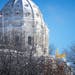 The Minnesota State Capitol dome was covered with snow and frost the day before the legislative session.