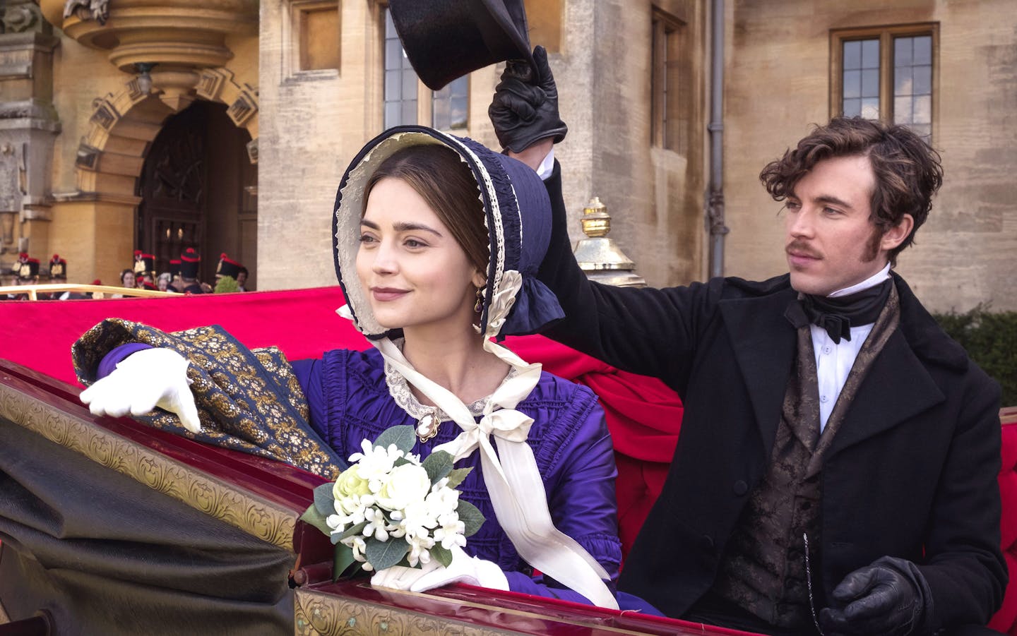 Jenna Coleman (left) plays Queen Victoria and Tom Hughes portrays her beloved husband, Albert, in "Masterpiece's" "Victoria," returning for its second season on Sunday on PBS. (Garteh Gatrell/Masterpiece) ORG XMIT: 1220110