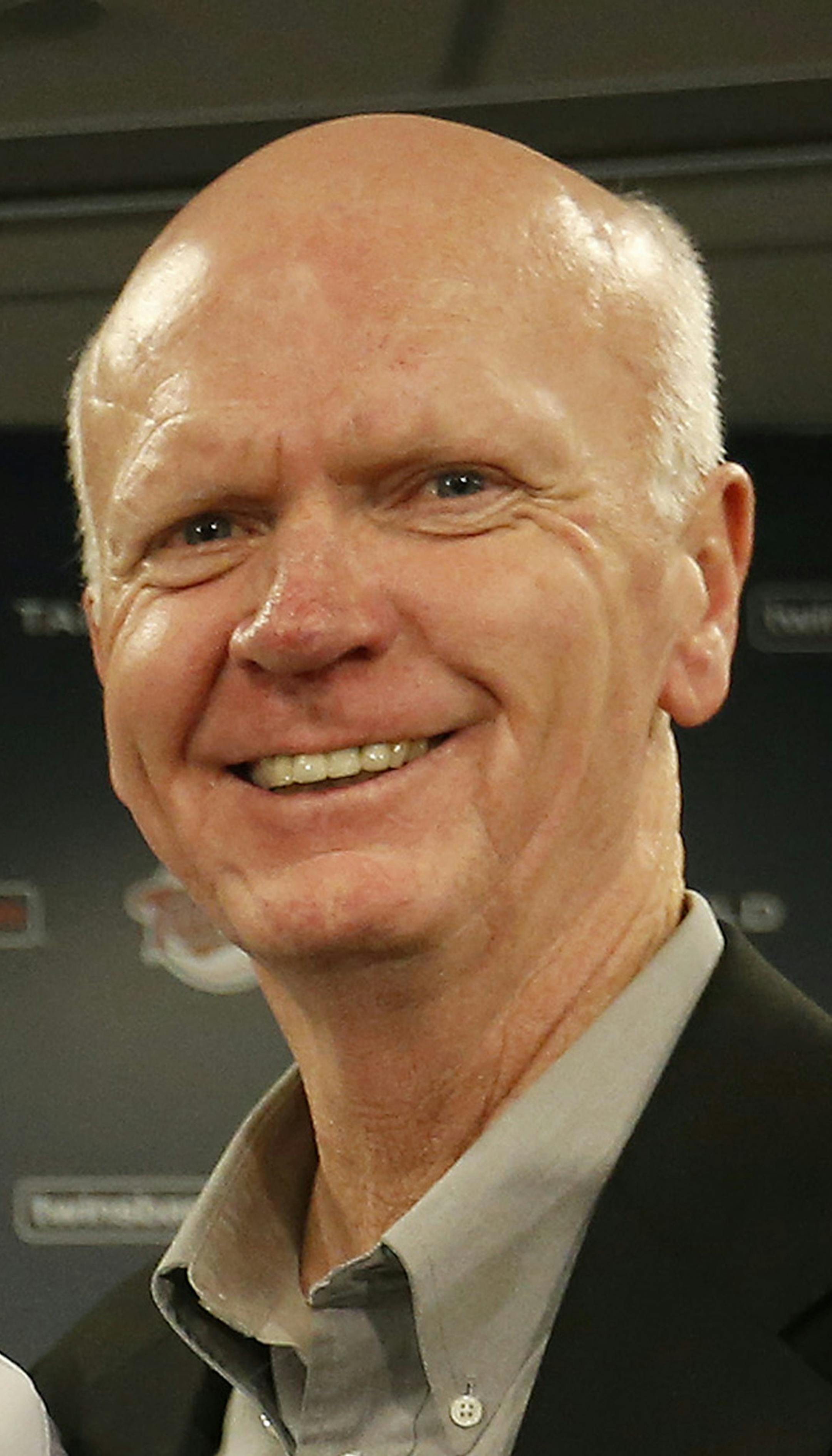 FILE - In this Dec. 3, 2014, file photo, Minnesota Twins general manager Terry Ryan smiles during a press conference at Target Field in Minneapolis. The Twins fired general manager Terry Ryan Monday, July 18, 2016. (Carlos Gonzalez/The Star Tribune via AP, File)