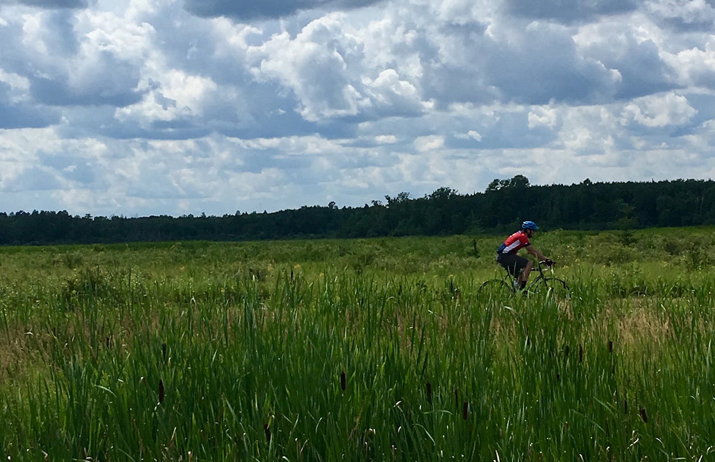 Riding Paul Bunyan State Trail near Guthrie, Minn.: beauty and solitude.