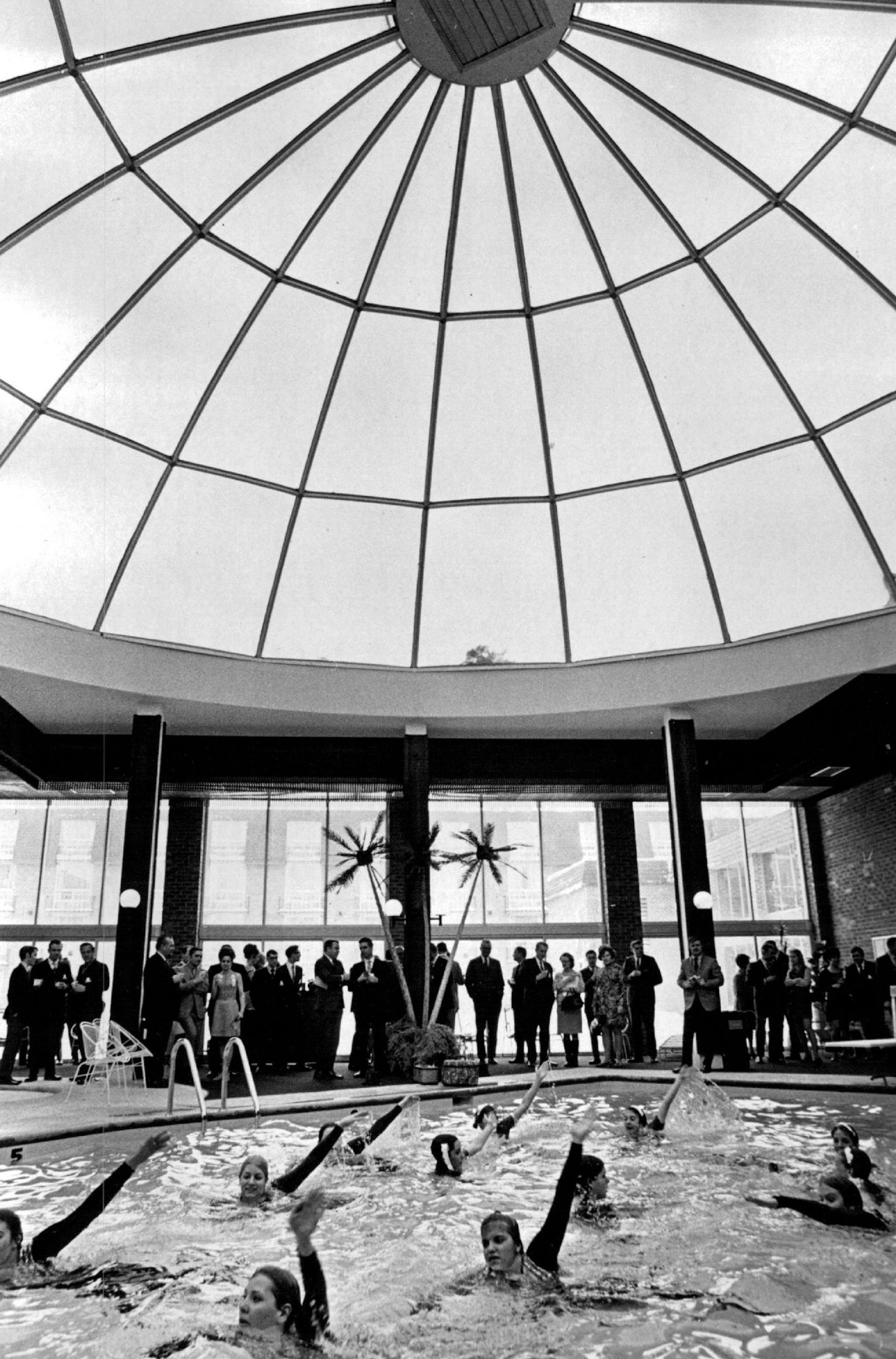 January 23, 1970 Opening ceremonies for Marriott Inn included a Water Ballet. The girl swimmers were the Kennedy Kips from Bloomington Kennedy High School. The big Twin electronics industry, with personnel continually on the go, was cited as one of the major reasons a $4- million Marriott Inn, opened officially Thursday, was located in this area. Mike Zerby, Minneapolis Star Tribune