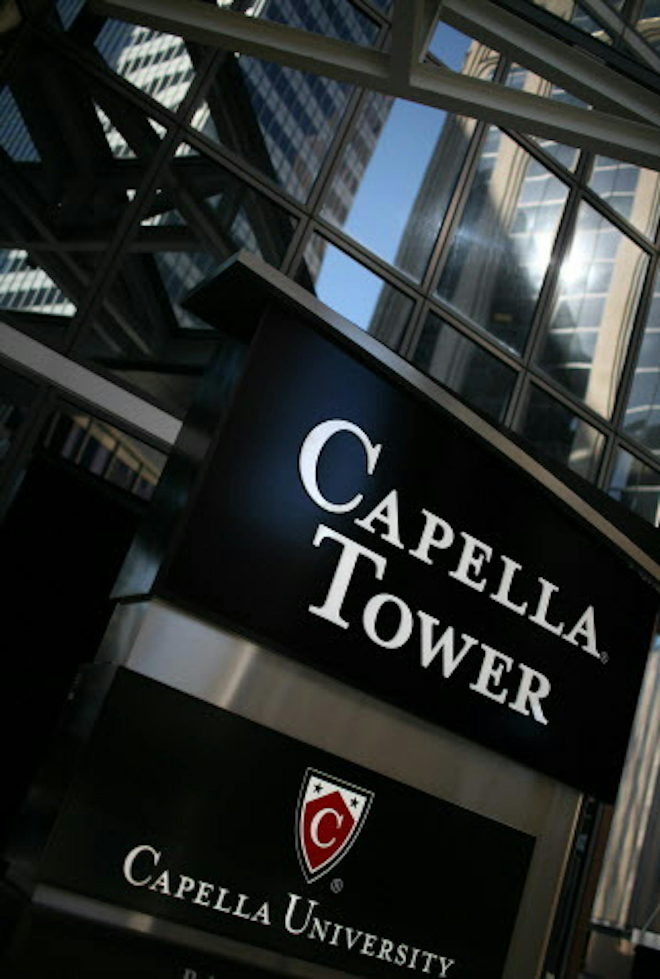 Capella Towers is located on the southeast corner of Second Av and 6th Street in Minneapolis. You can see the ‚ÄúCapella Towers‚Äô‚Äô sign at street level as well as the Capella University logo. ] Photo David Denney ‚Ä¢ ddenney@startribune.com STAR TRIBUNE 30June2011 ORG XMIT: MIN2013072317572014