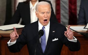 President Joe Biden delivers the State of the Union address to a joint session of Congress at the U.S. Capitol, Thursday March 7, 2024, in Washington.