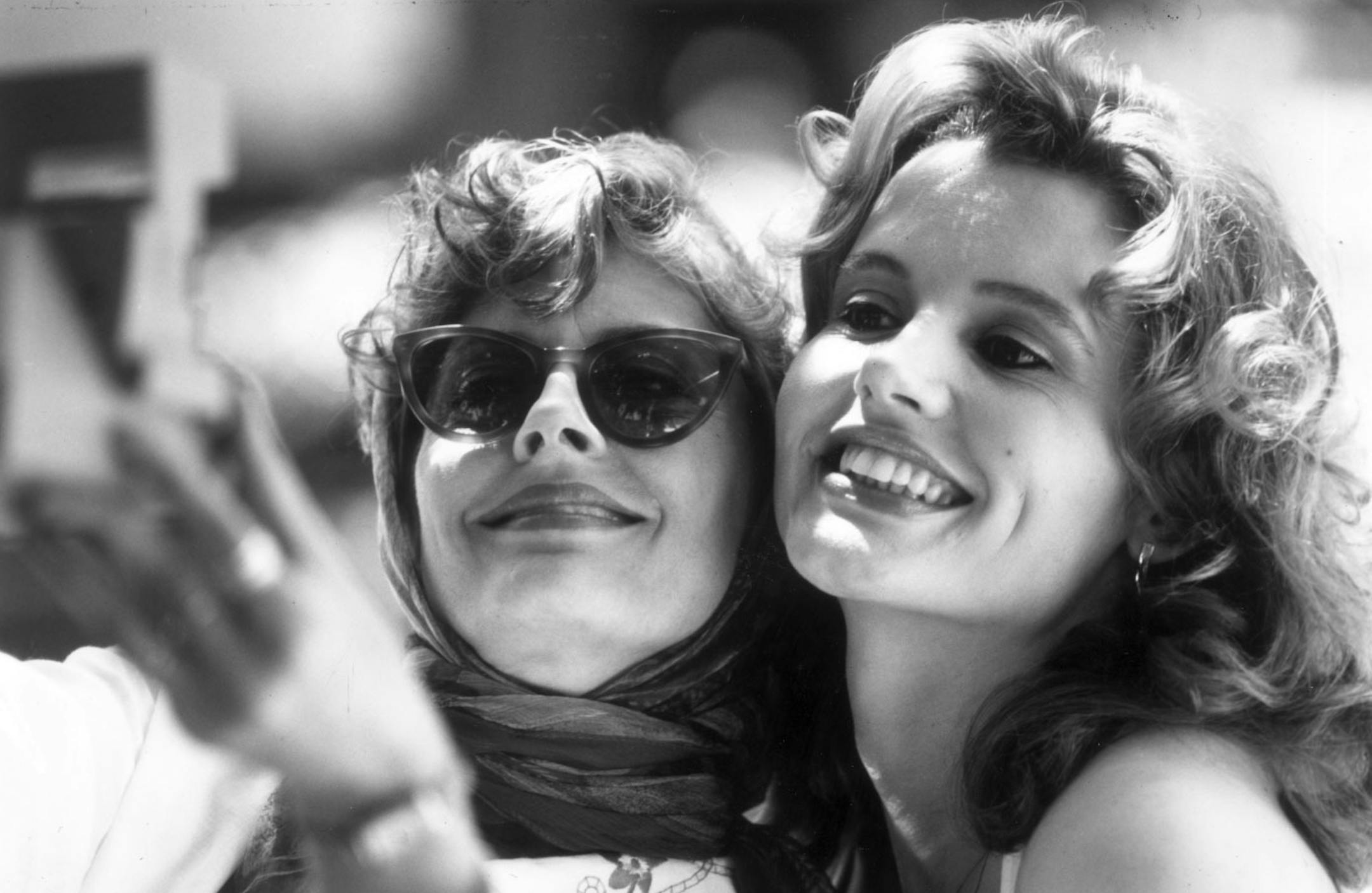 Susan Sarandon (left) and Geena Davis (right) in the 1991 movie "Thelma & Louise."