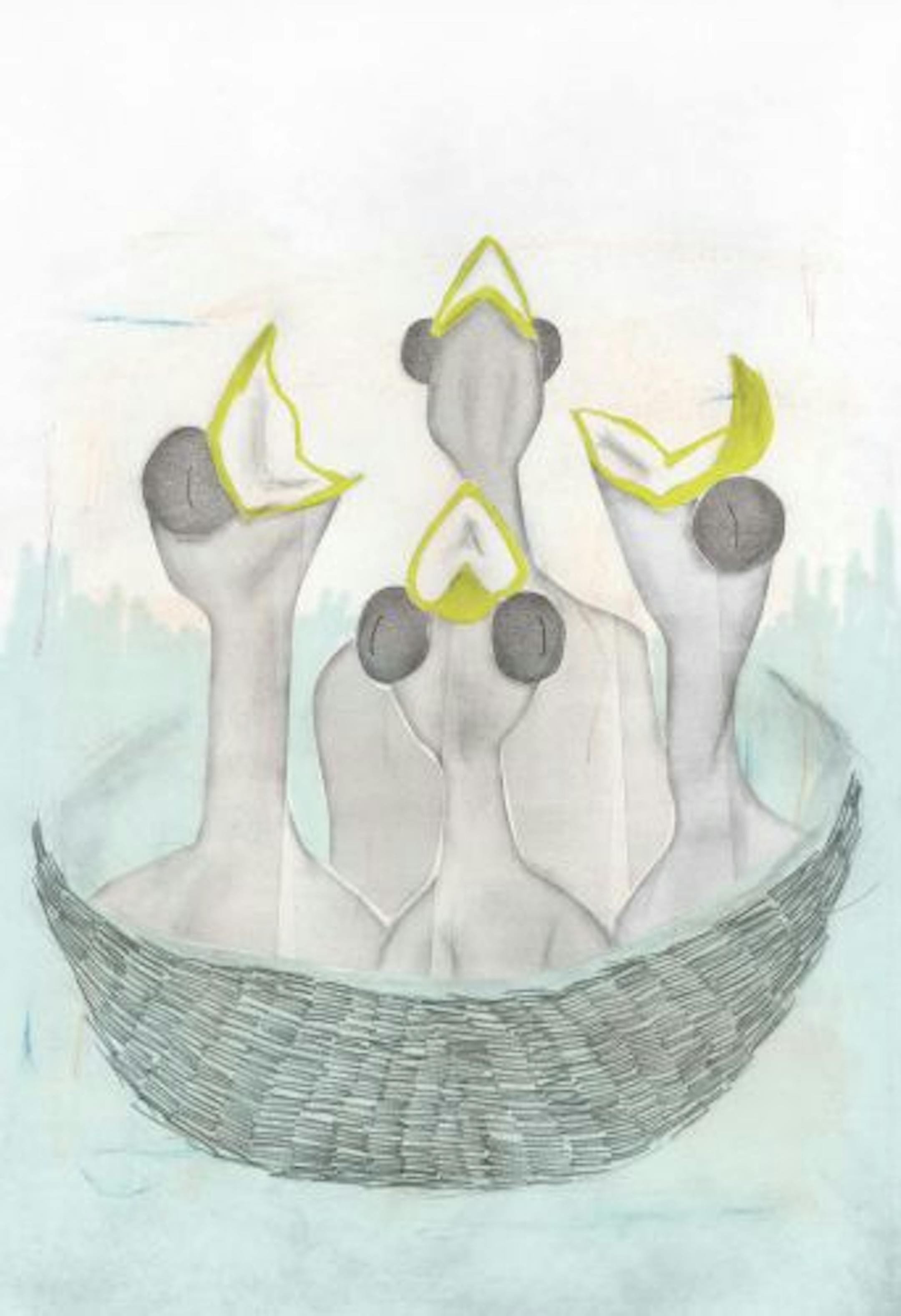 300 dpi Katie Miller color illustration of of baby birds in nest with mouths open. The Seattle Times 2008<p> empty nest illustration baby birds animal babies hunger feeding parenting multiples, krtfeatures features, krthumaninterest human interest, krtlifestyle lifestyle, krtnational national, krtworld world, leisure, gastronomy, krtfood food, animal, environmental issue, krtenvironment environment, natural resource, natural resources, undomesticated animal, wildlife, HUM, ENV, ODD, LEI, LIF, FE