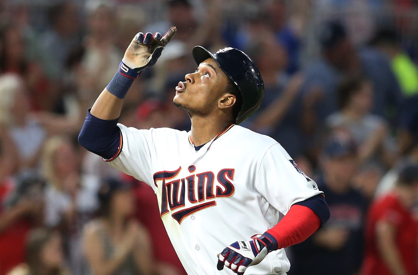 Minnesota Twins shortstop Jorge Polanco (11) celebrated his third inning home run at Target Field Tuesday August 29, 2017 in Minneapolis, MN. ] JERRY HOLT &#xef; jerry.holt@startribune.com