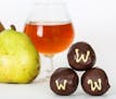 Pears William Truffles pair well with &#x2026;ph&#xc8;m&#xcb;re Pomme, a Belgian-wheat ale flavored with apples. Provided photo