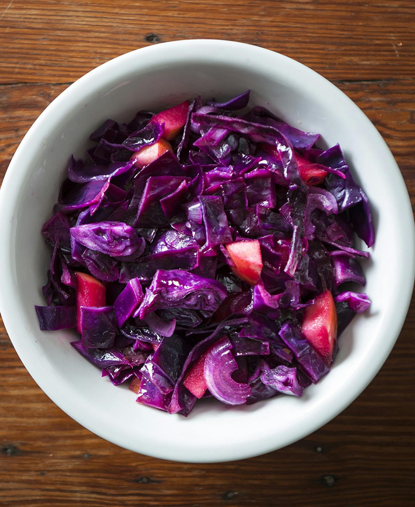 Mette Nielsen, Special to the Star Tribune Thanksgiving side dishes: Sweet and Sour Red Cabbage AND Apples