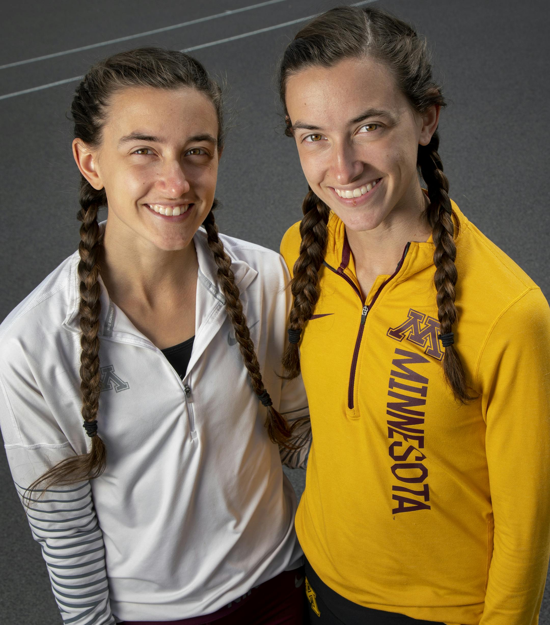 Gophers distance runners Bethany and Megan Hasz are sisters advancing the Big Ten Track and Field championships. ] CARLOS GONZALEZ &#x2022; cgonzalez@startribune.com &#x2013; Minneapolis, MN &#x2013; May 6, 2019, University of Minnesota Track, Gophers distance runners Bethany and Megan Hasz, sisters advancing the Big Ten Track and Field championships,