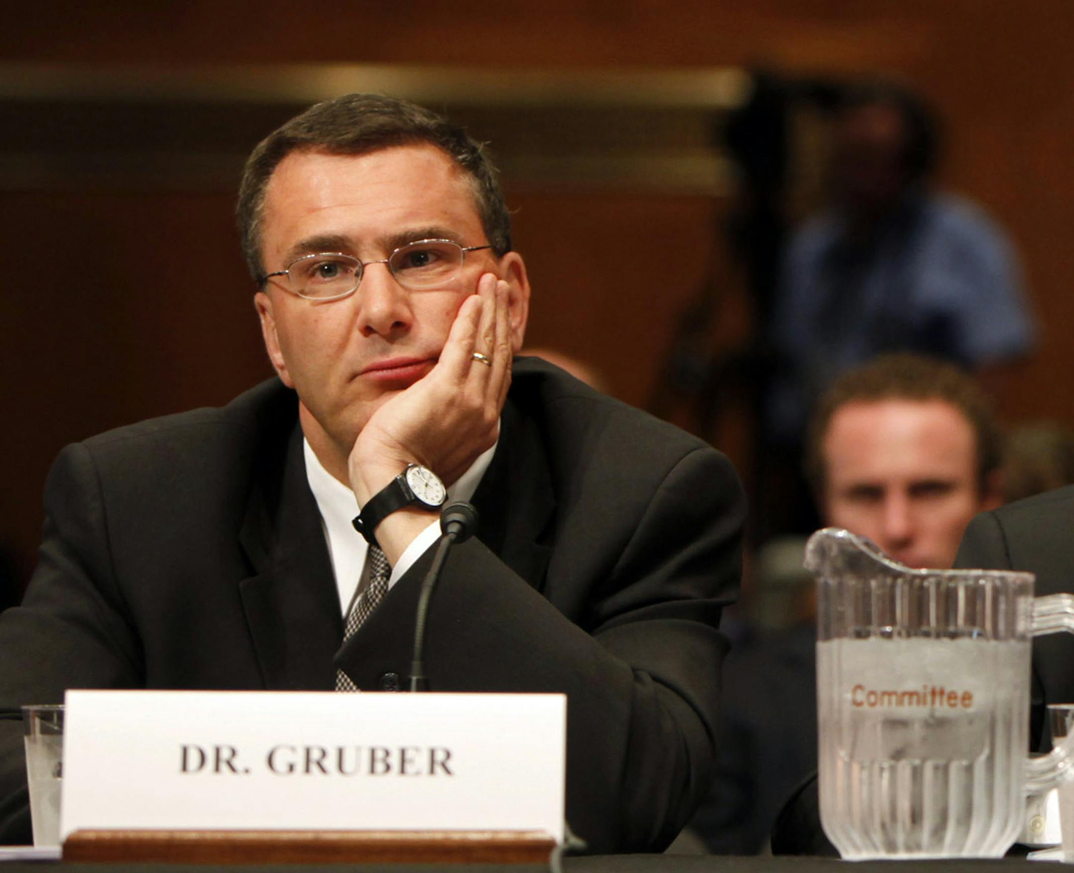 FILE - In this May 12, 2009, file photo Jonathan Gruber, professor of Economics at the Massachusetts Institute of Technology, participates in a Capitol Hill hearing on the overhaul of the heath care system in Washington. A supporter of the Affordable Care Act, Gruber says, "It‚Äôs so crazy to think that a society that has Social Security and Medicare would not find this (law) constitutional.‚Äù Gruber advised both the Obama administration and Massachusetts lawma
