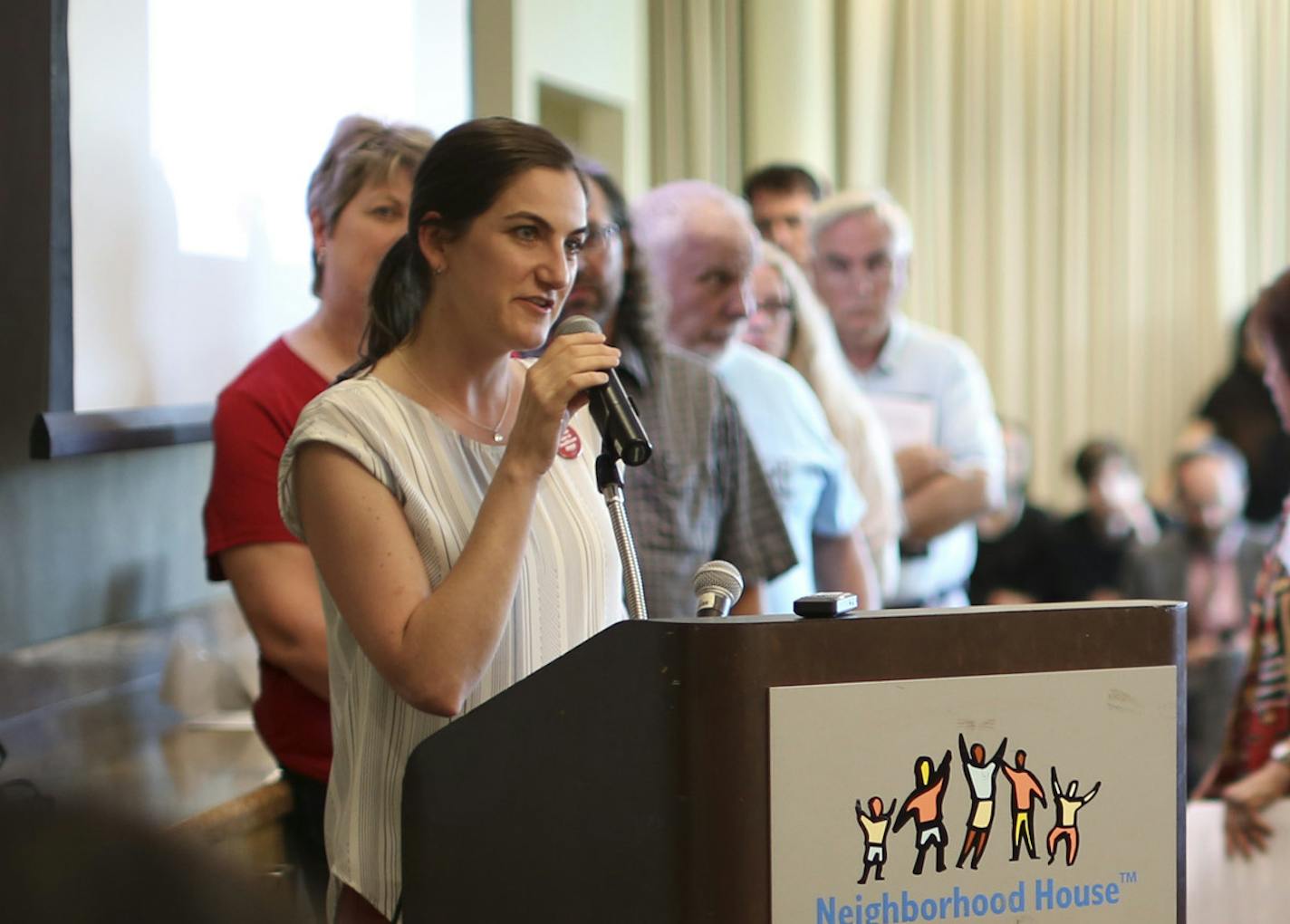 Sara Leanio, an RN at St. Paul Children's Hospital was among those who offered comment to the St. Paul HREEO Commission during their public hearing on the proposed ESST ordinance Tuesday night at Neighborhood House on St. Paul's West Side. ] JEFF WHEELER &#x2022; jeff.wheeler@startribune.com The St. Paul Human Rights & Equal Employment Opportunity Commission held their first meeting for public comment on the proposed Earned Sick and Safe Time ordinance Tuesday evening, June 21, 2016 at Neighborh