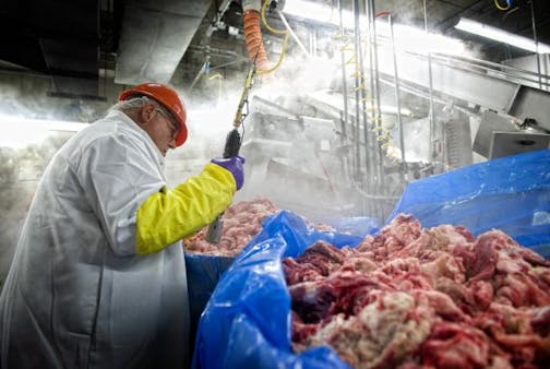 James Achziger took samples from trim produced at the Cargill beef plant in Fort Morgan, Colorado. The trim is tested for E. coli 0157 and turned into ground beef only after testing negative.