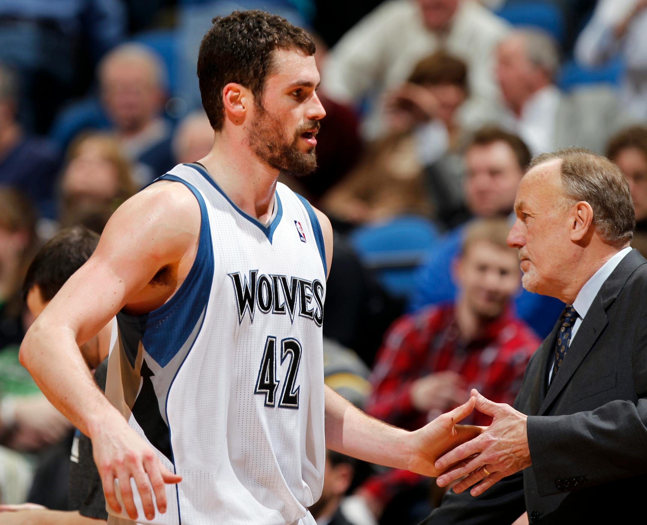 Kevin Love got a hand slap from coach Rick Adelman