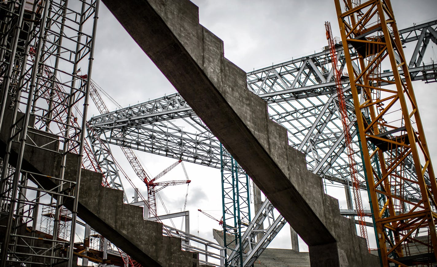 The new Vikings stadium under construction.