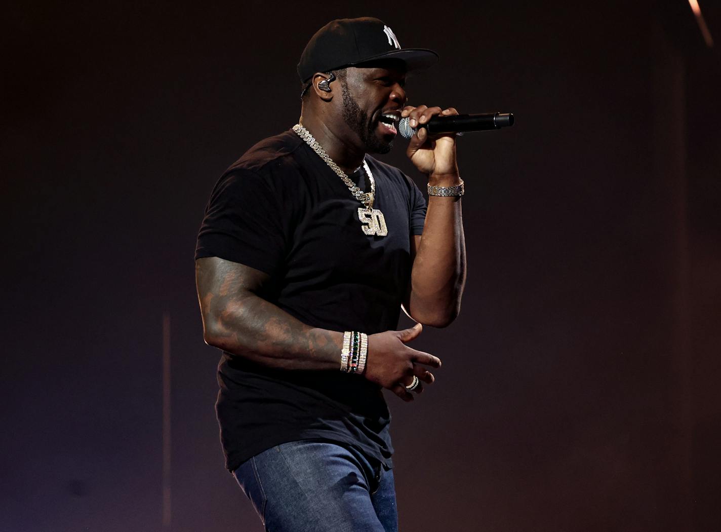 50 Cent performs onstage during the 50 Cent: The Final Lap Tour at Barclays Center on Aug. 10, 2023, in New York. (Jamie McCarthy/Getty Images/TNS) ORG XMIT: 88822948W