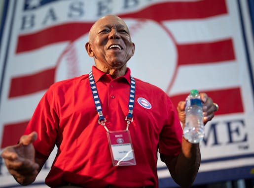 Twins legend Tony Oliva laughs in 2022, a day before his induction in the National Baseball Hall of Fame in Cooperstown, N.Y.