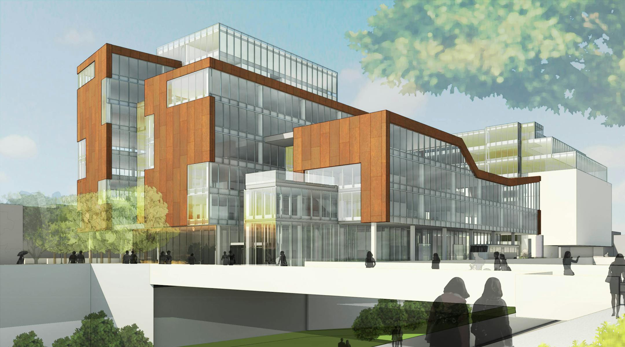 Mozaic East viewed from Fremont Ave. South and Midtown greenway. Credit: Perkins + Will