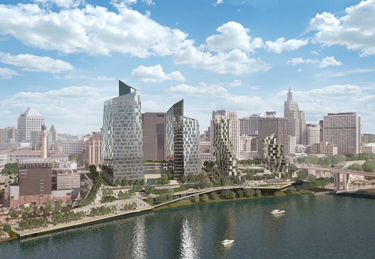 AECOM first shared its dramatic vision or the St. Paul riverfront in January and much of that remains the same.