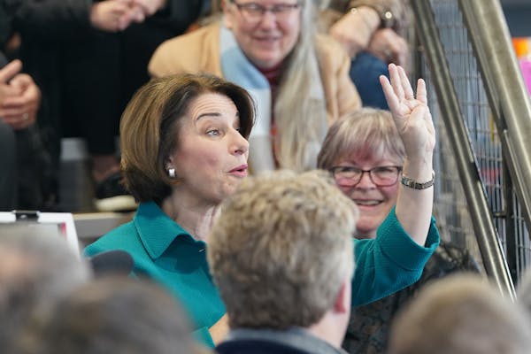 Amy Klobuchar spoke at a Get Out the Caucus event at Crawford Brew Works in Bettendorf, Iowa, the first of four events around the state.