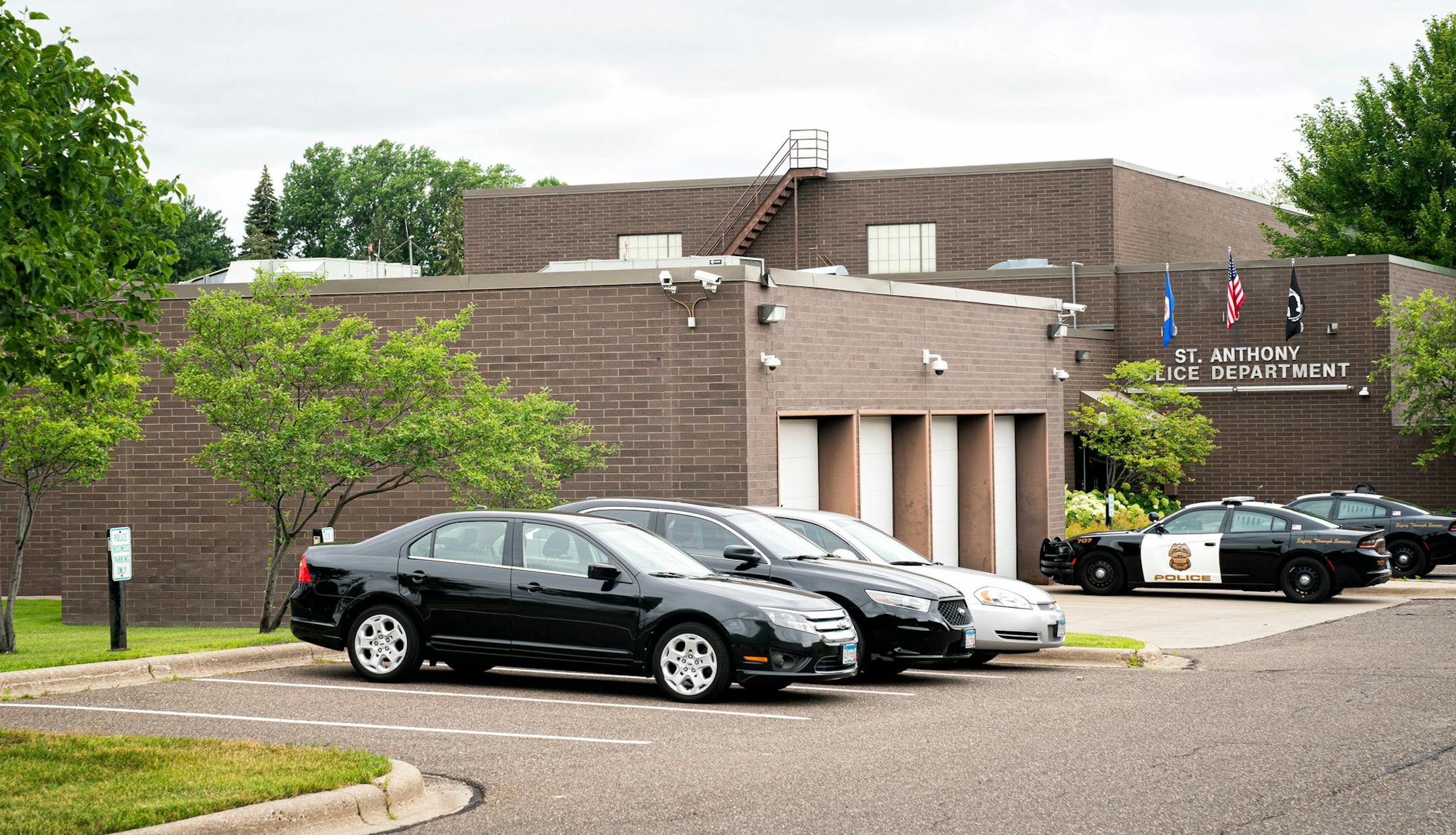 Semhar Solomon hopes to paint her mural of Philando Castile on the wall on the left, which is right next door to the St Anthony Police Department. ] GLEN STUBBE • glen.stubbe@startribune.com Wednesday, July 22, 2020 Semhar Solomon, senior at St. Anthony Village High School, is keeping pressure on city leaders after the council recently denied a proposed Philando Castile mural like this at the community center. Semhar painted this mural on plywood with friends and it is currently displayed in a f
