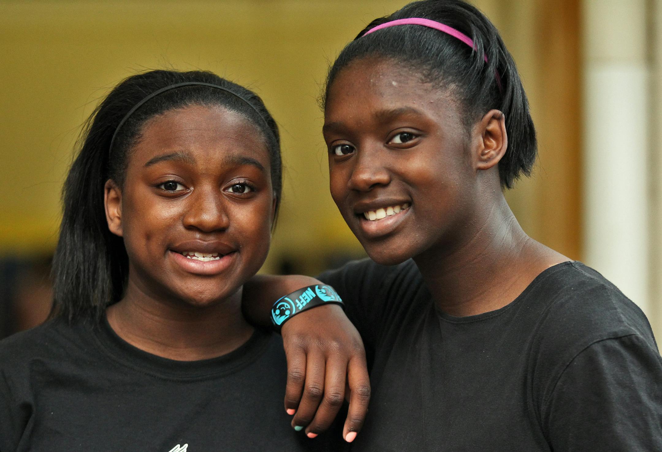 Edison High School track stars Jia Lewis, and sister Jada Lewis. (MARLIN LEVISON/STARTRIBUNE(mlevison@startribune.com (cq Jia, Jada Lewis )