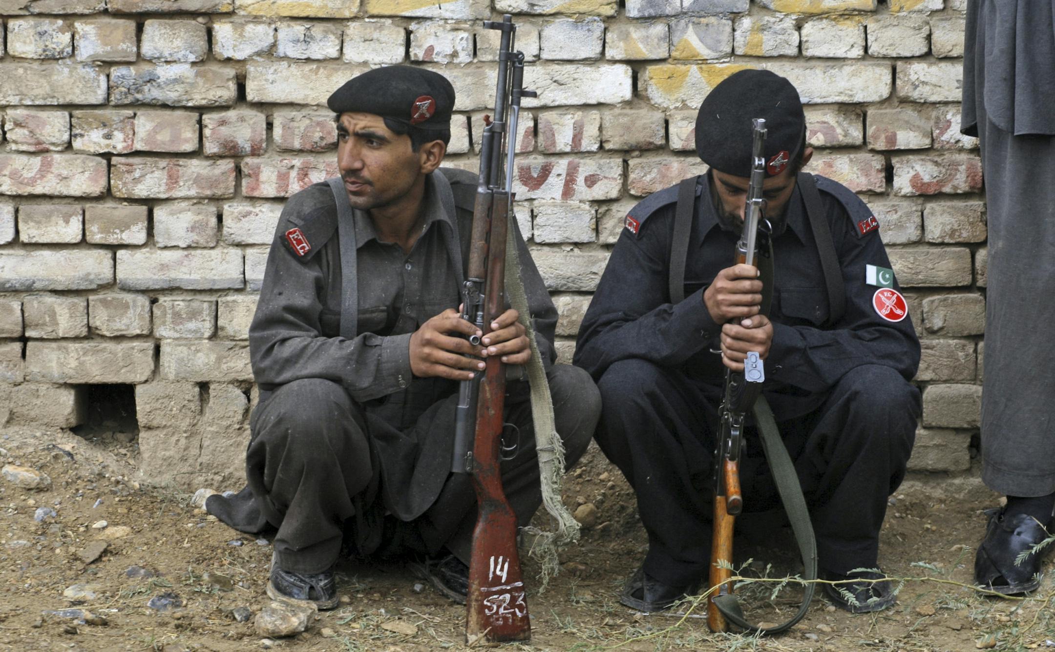 Pakistani paramilitary soldiers.