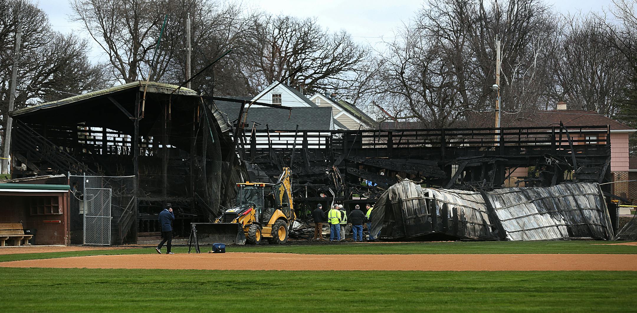 This 2016 photo shows the burned grandstand. "For many people in town, this was kind of an icon," said Duane Rathmann, of Waseca.