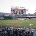 A message from President Donald Trump is played before the 2017 Congressional Baseball Game at Nationals Park in Washington, June 15, 2017. As many as