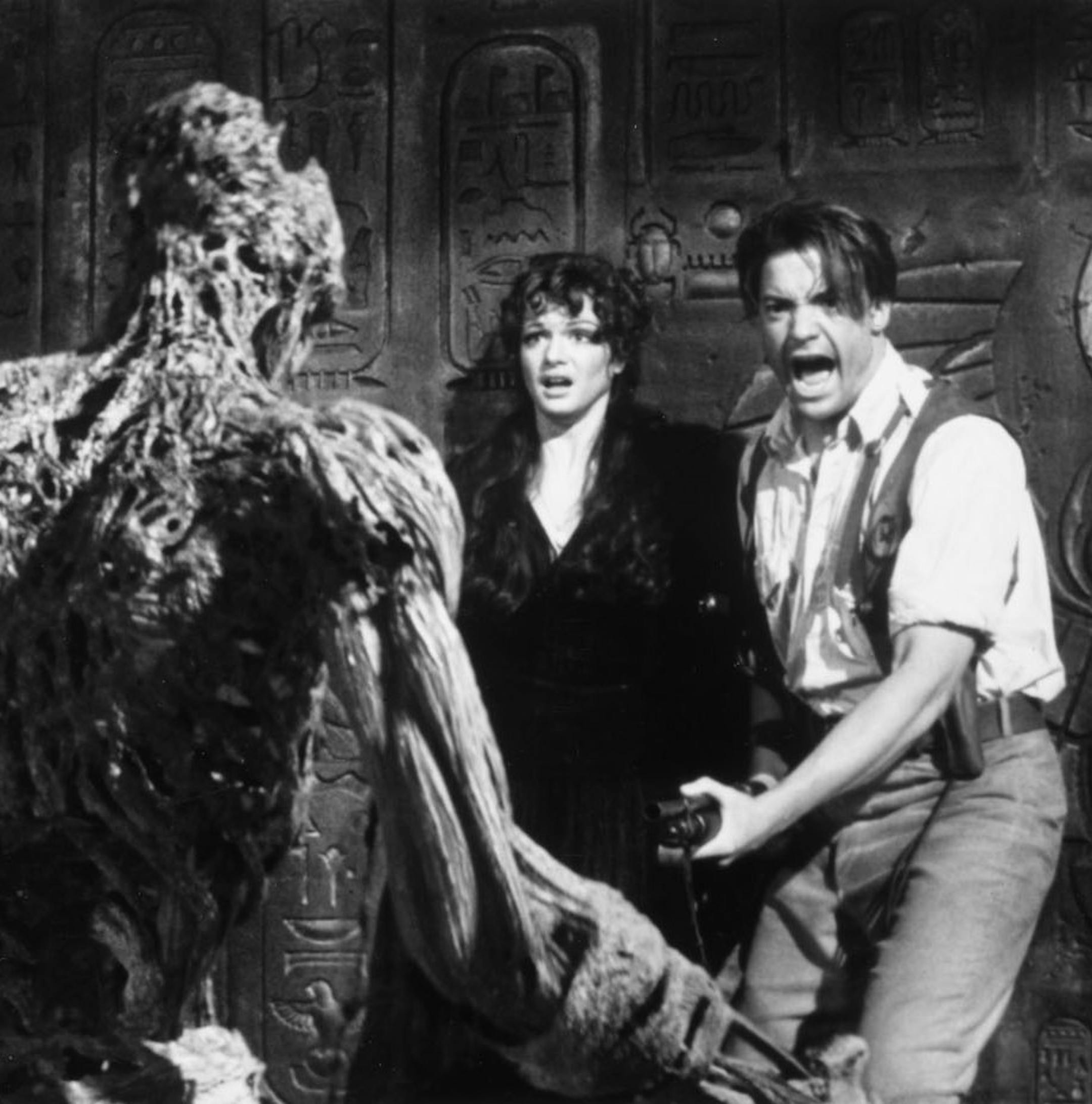 Rachel Weisz (at center) and Brendan Fraser (right) star in the 1999 movie "The Mummy." Photo by Industrial Light & Magic, courtesy of Universal Pictures.