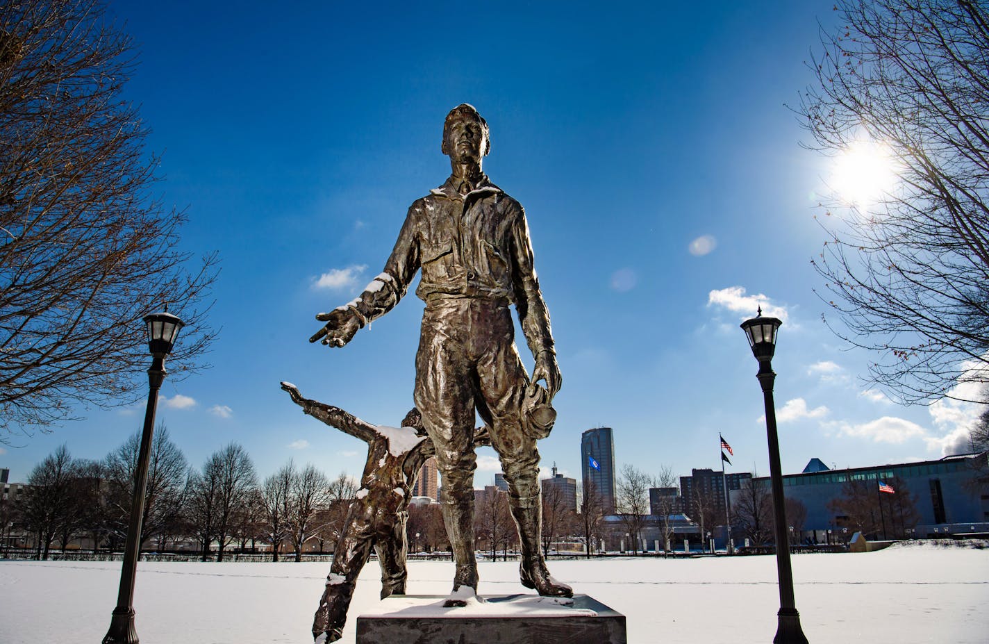 The Charles A. Lindbergh statue on the grounds of the State Capitol. ] GLEN STUBBE &#xef; glen.stubbe@startribune.com Wednesday, February 7, 2018 Historical figures have always undergone reevaluation as the decades past, but rarely have communities and state turned their backs on prominent figures now deemed to be embarrassments by contemporary standards. Minnesota doesn't have Confederate generals to shuck, but it does have Charles A. Lindbergh, one of the greatest aviators in history who later