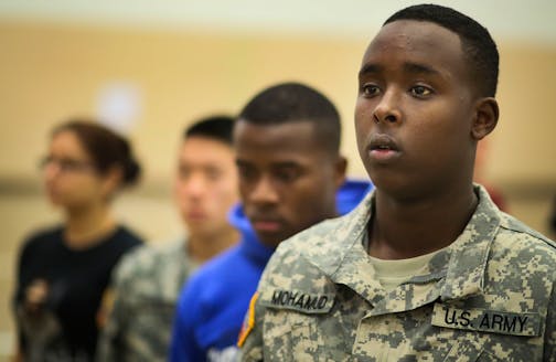 Mohamed Mohamud, of St. Paul, seen in his Minnesota Army National Guard uniform.