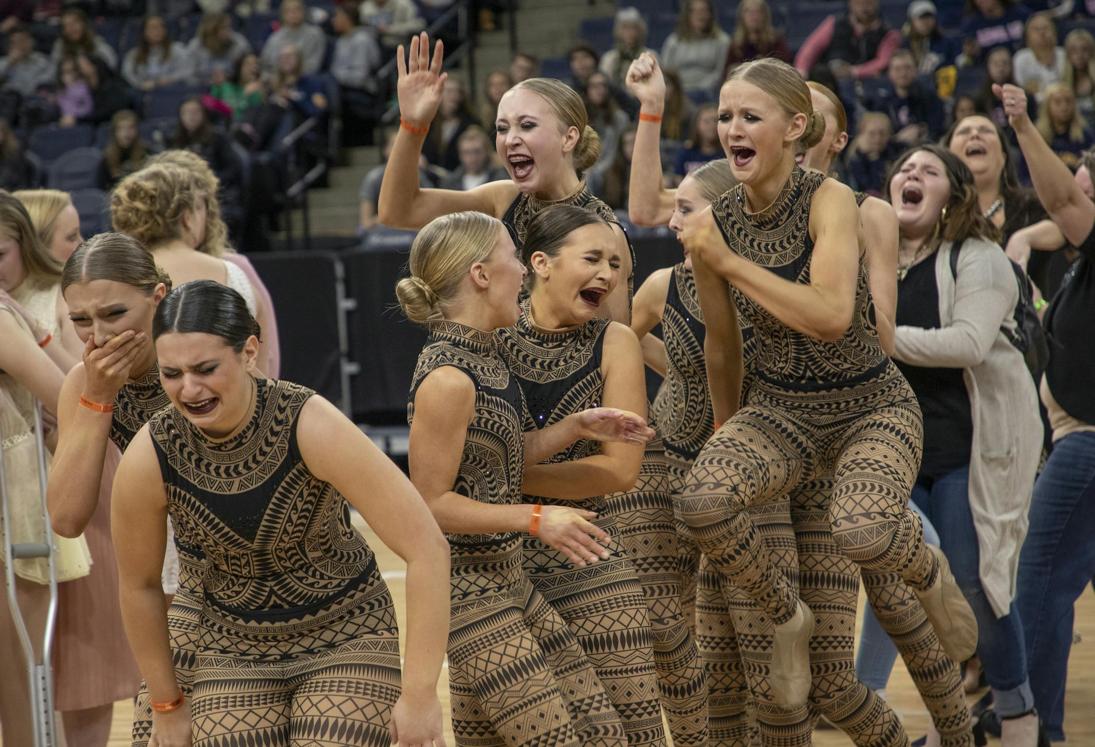 Lac qui Parle Valley/Dawson-Boyd wins the 2019 Class A State Jazz Tournament. [ Special to Star Tribune, photo by Matt Blewett, Matte B Photography, matt@mattebphoto.com, Dance, Target Center, February 15, 2019, Minneapolis Minnesota, SAXO 1008248102 PREP021619.dance