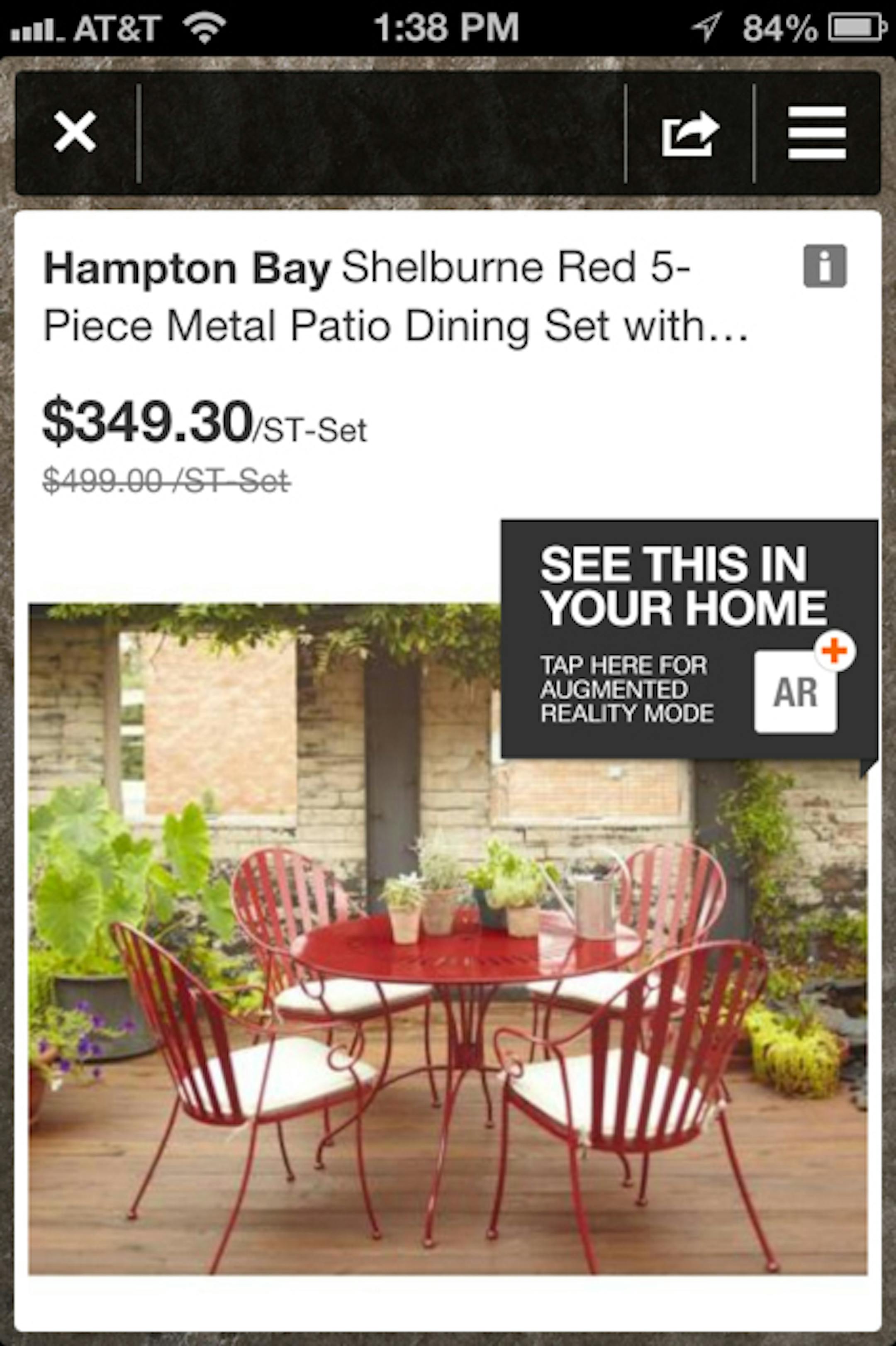The Home Depot app is one of the design apps that lets you look at something before you buy. Illustrates DESIGN-APPS (category l), by Margaret Ely, (c) 2013, The Washington Post. Moved Friday, August 9, 2013. (No photo credit required)