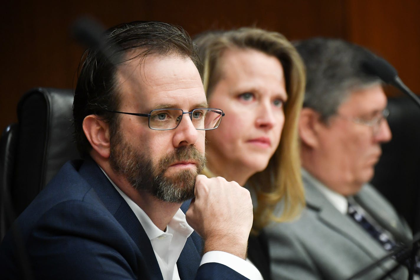 Rep.Pat Garofalo, R-Farmington, left, at a state House hearing in February 2018. Garofalo is pursuing legislation to legalize sports betting in Minnesota. ] GLEN STUBBE &#x2022; glen.stubbe@startribune.com