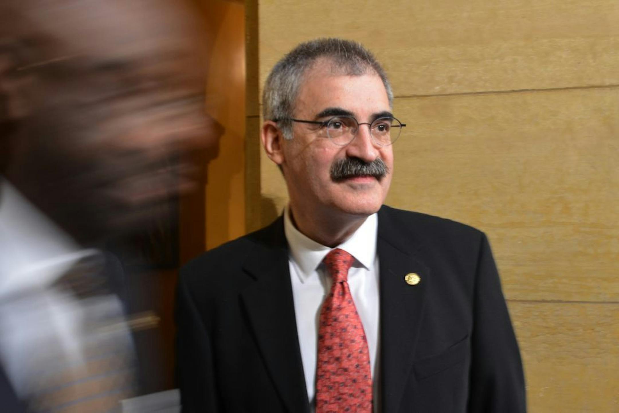 MnSCU Chancellor Steven Rosenstone waited to take the stage at his installation ceremony Wednesday, October 19, 2011, in the State Capitol Rotunda.