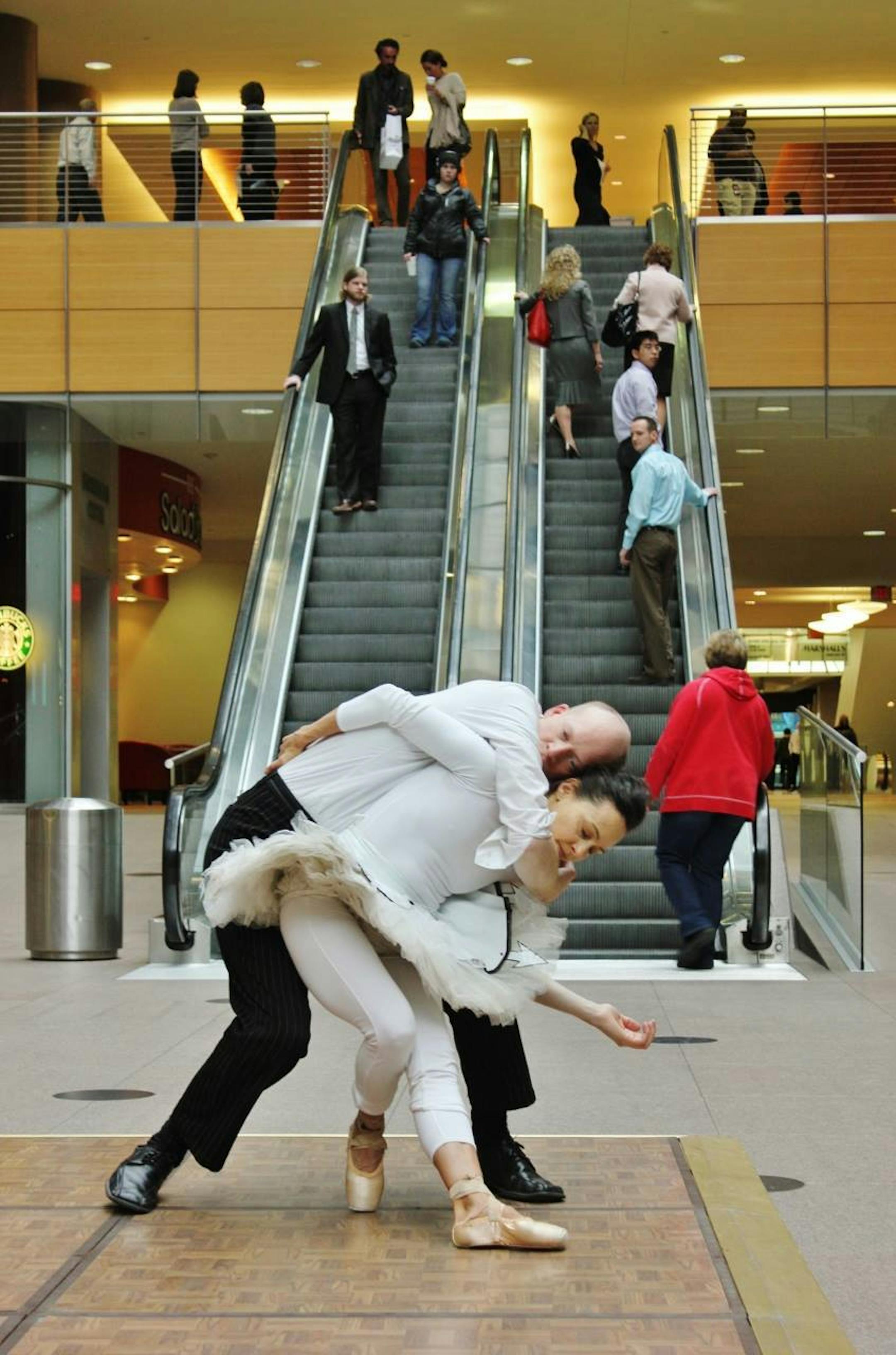 Noah Bremer and Sally Rousse performed in the City Center atrium as part of a Hennepin Theatre Trust-sponsored series last year, "Radical Recess" will be staged there Jan. 8.