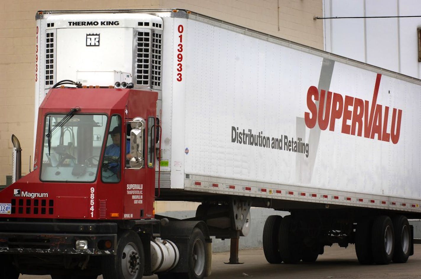 A Supervalu truck in the Supervalu distribution center in Hopkins.