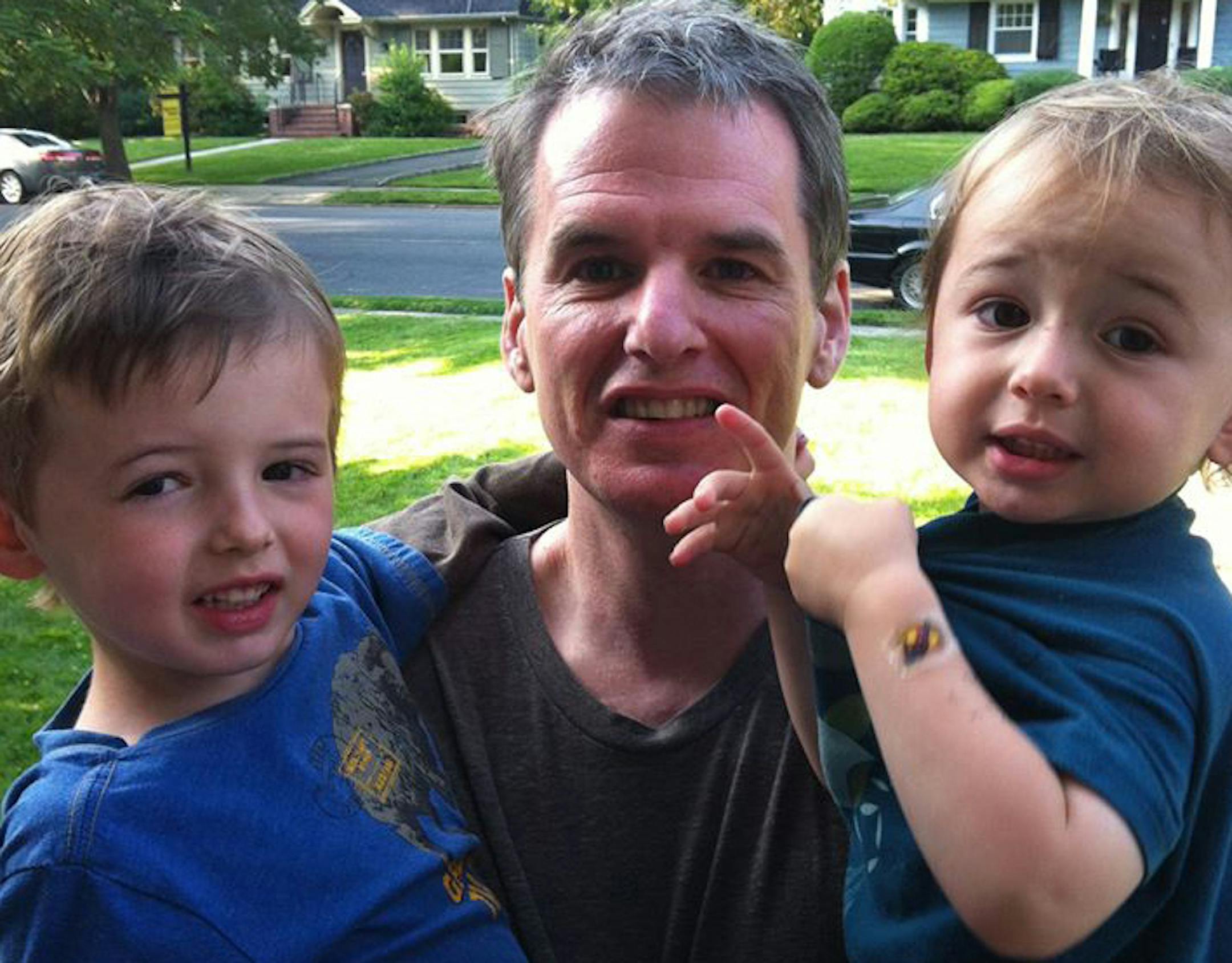 Blogger and author Jason Good with his sons Silas, left, and Arlo.